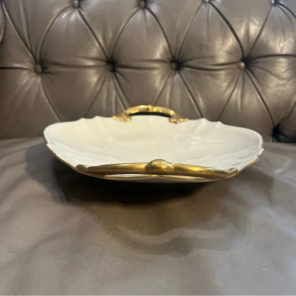 VTG Lenox Valencia Gold and Ivory Serving Platter Vintage - Picture 9 of 16
